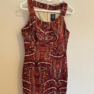 Purple Multi-Colored Midi Dress